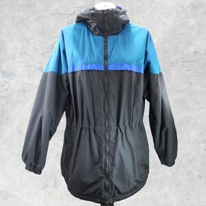 Columbia Sportswear Coat Women's Medium Black/Teal Fleece-Lined Zip Front Hood
